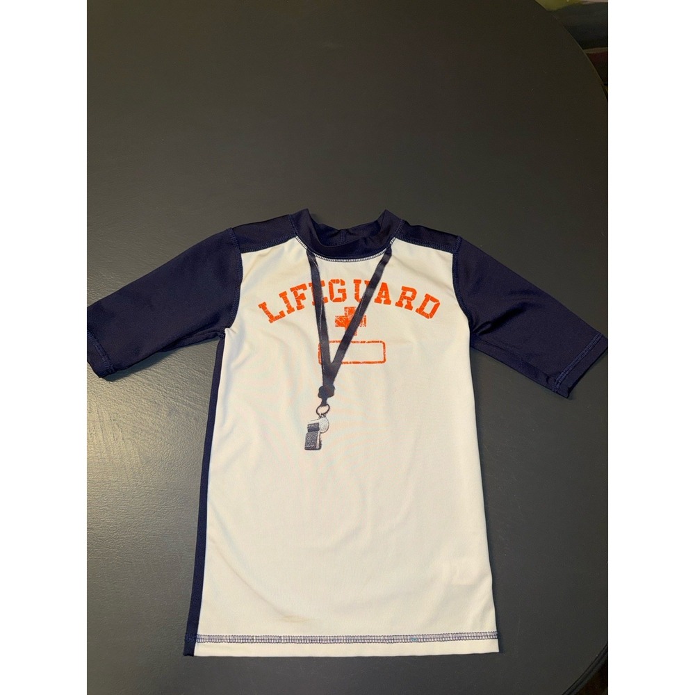 Kids Rashguard Swim Shirt Size 5T Cute Lifeguard Whistle Beach Pool Summer